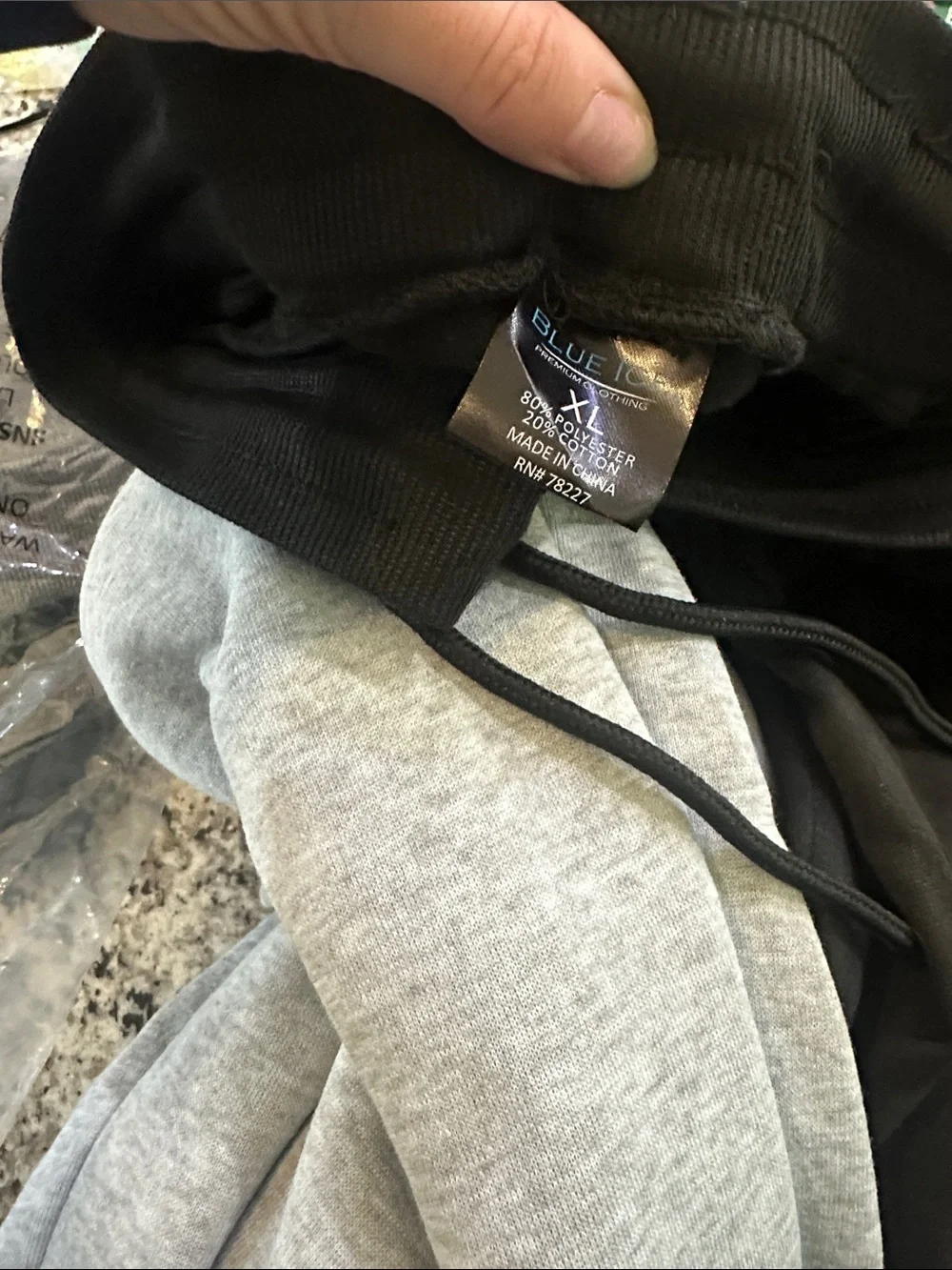 Blue ice Men's Jogger Sweatpants Trio - Black, Charcoal, Light Gray